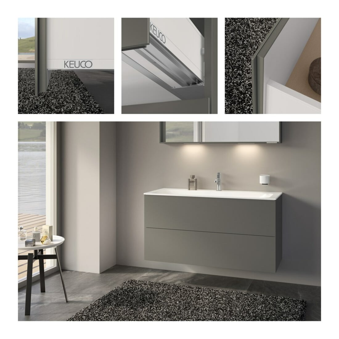 Keuco Waschtischunterschrank X-Line D I m, Gl I sat, 120x60,5x49cm, 2 Ausz.