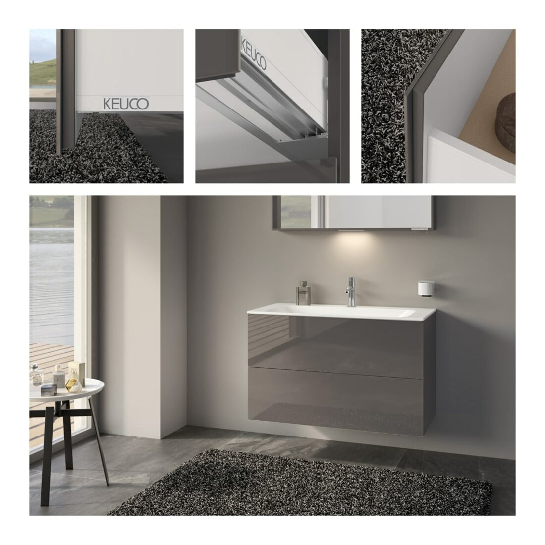 Keuco Waschtischunterschrank X-Line D Tr m, Gl Tr k, 100x60,5x49cm, 2 Ausz.