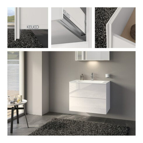 Keuco Waschtischunterschrank X-Line D w m, Gl w k, 80x60,5x49cm, 2 Ausz.