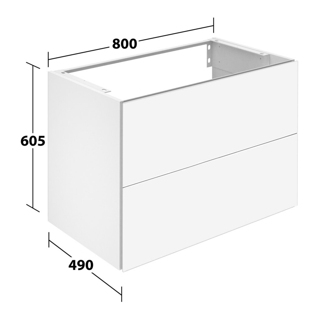 Keuco Waschtischunterschrank X-Line D w m, Gl w k, 80x60,5x49cm, 2 Ausz.