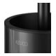 Keuco WC-Bürstengarnitur REVA 12864 Wd.Mod., m Echtkr.-Glas matt., sw matt
