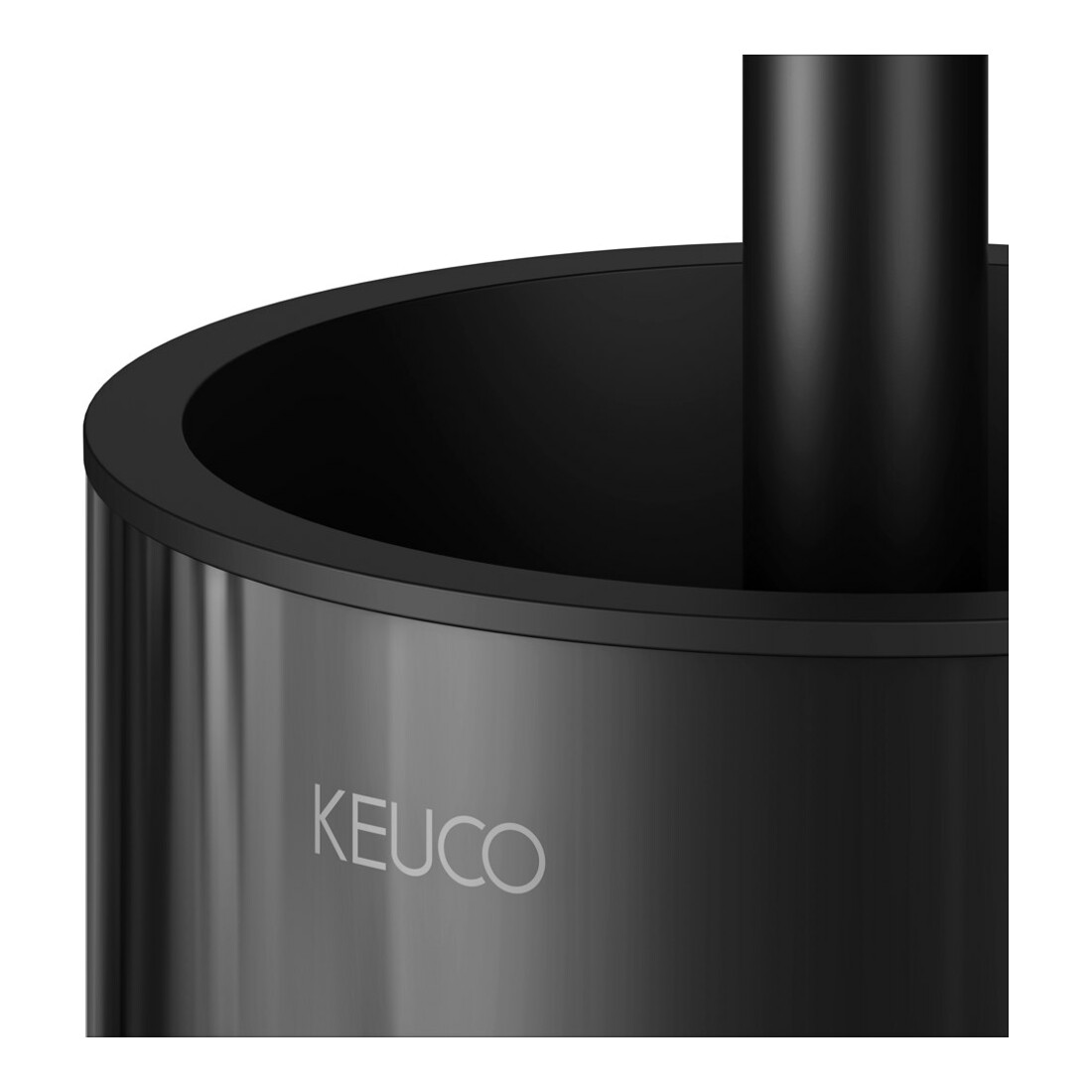 Keuco WC-Bürstengarnitur REVA 12864 Wd.Mod., m Echtkr.-Glas matt., sw matt