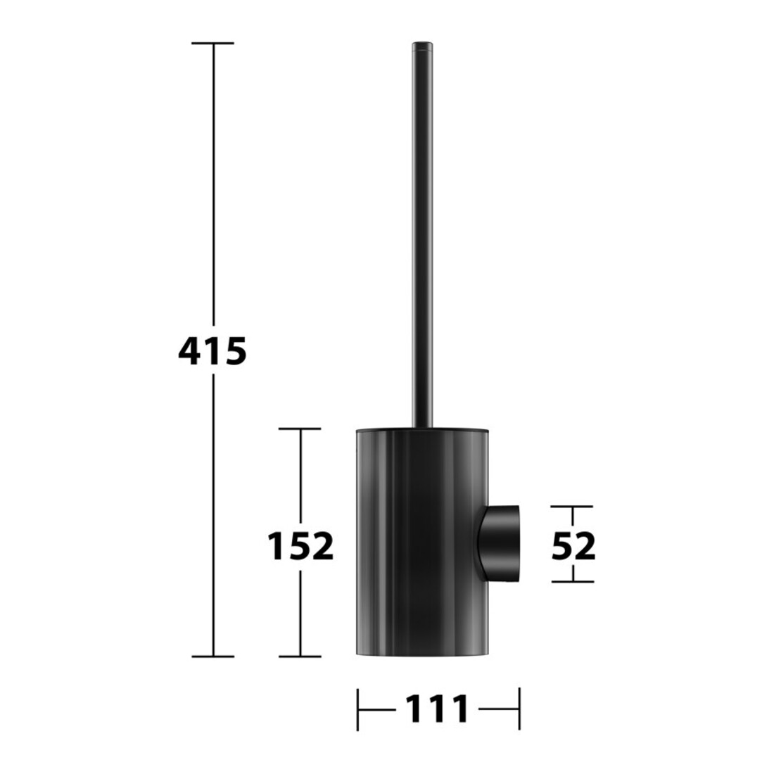 Keuco WC-Bürstengarnitur REVA 12864 Wd.Mod., m Echtkr.-Glas matt., sw matt