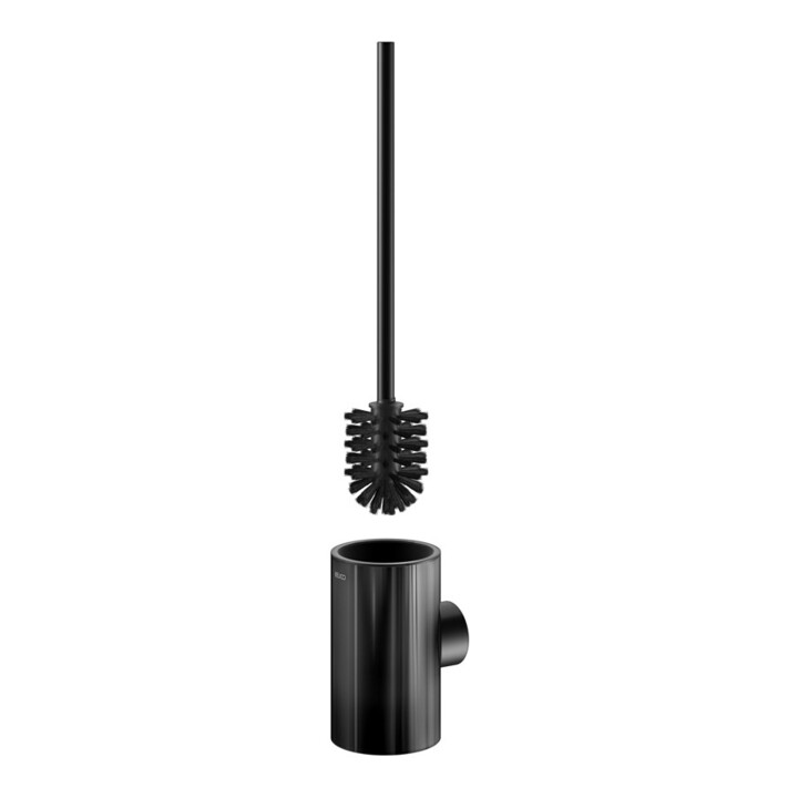 Keuco WC-Bürstengarnitur REVA 12864 Wd.Mod., m Echtkr.-Glas matt., sw matt