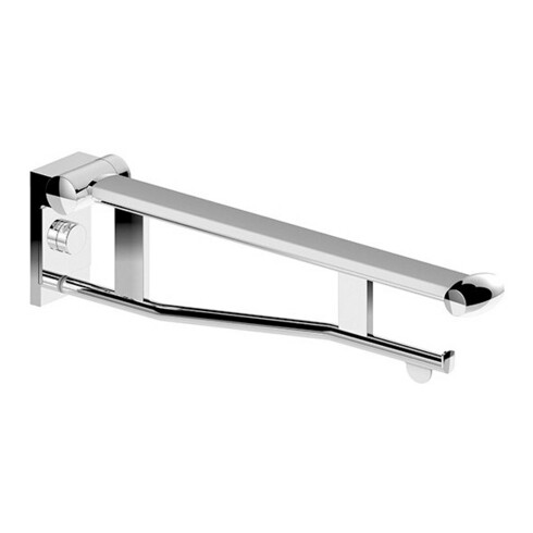 Keuco WC-Stützklappgriff Plan Care 700mm, abn., Alu silber-elox./schwarz