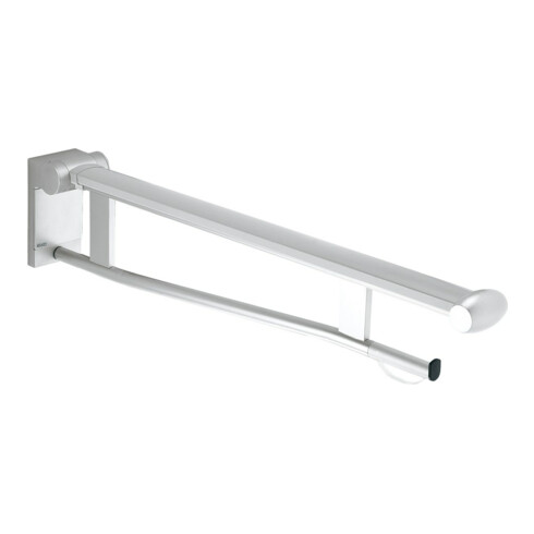 Keuco WC-Stützklappgriff Plan Care 850mm, gebremst, verchromt/schwarz