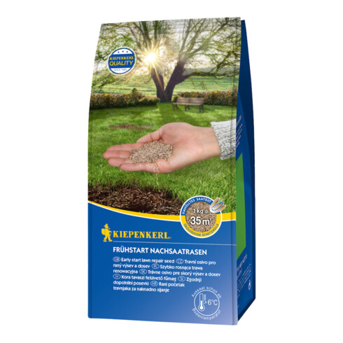 Kiepenkerl Gazon de démarrage 1,0 kg gazon de regarnissage précoce sac à fond plat