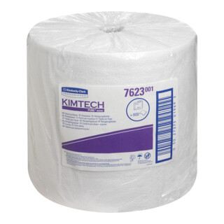 Kimtech Pure Lingettes de nettoyage, 1 rouleau de 600 lingettes blanches 1 couche