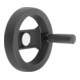 KIPP 2-spaaks handwiel D1=200 passing met groef D2=20H7 polyamide