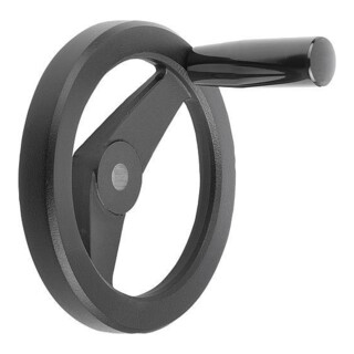 KIPP 2-spaaks handwiel D1=80 passing D2=10H7 aluminium zwart gepoedercoat