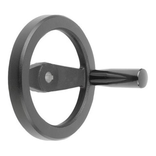 KIPP 2-Speichenhandrad 160mm Aluminium passbohrung Nut 14H7