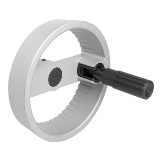 KIPP 2-Speichenhandrad D1=125 Form B mit Querbohrung D2=12 Aluminium