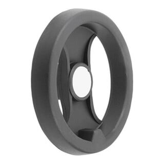 KIPP 2-Speichenhandrad D1=129 Passbohrung mit Nut D2=14H7 Polyamid schwarz
