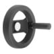 KIPP 2-Speichenhandrad D1=159 Polyamid Passbohrung mit Nut D2=16H7 B3=5 T=18,3 schwarz