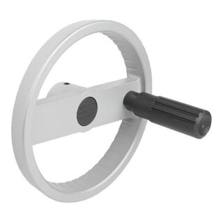 KIPP 2-Speichenhandrad D1=160 Form A Aluminium Passbohrung Querbohrung D2=16