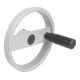 KIPP 2-Speichenhandrad D1=160 Form B mit Querbohrung Aluminium D2=16
