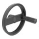 KIPP 2-Speichenhandrad D1=160 Form E Aluminium schwarz D2=14