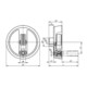 KIPP 2-Speichenhandrad D1=160 Form E Aluminium schwarz Passbohrung D2=14