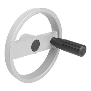 KIPP 2-Speichenhandrad D1=160 Form E Aluminium silber