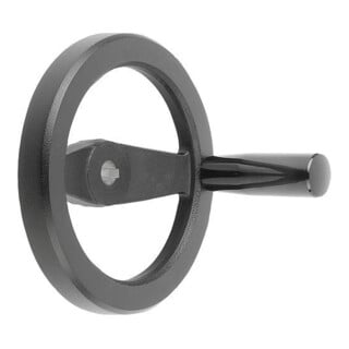KIPP 2-Speichenhandrad D1=250 Aluminium Passbohrung mit Nut D2=26H7 B3=8 T=29,3