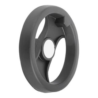 KIPP 2-Speichenhandrad D1=80 Passbohrung D2=10H7 Polyamid ohne Griff