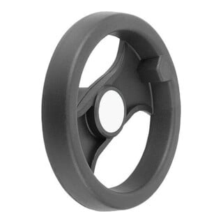 KIPP 2-Speichenhandrad D1=99 Passbohrung mit Nut D2=12H7 Polyamid schwarz satiniert