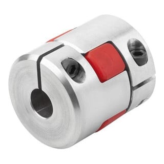 KIPP Accouplement à griffes en élastomère Gr.7 D1=4 D2=4 L=22 Aluminium
