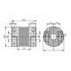 KIPP Accouplement à soufflet métallique 45 D1=14 D2=14 L=41 Aluminium
