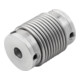KIPP Accouplement à soufflet métallique avec serrage et vis de pression Gr.10 D1=3 D2=3 L=25 Aluminium