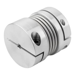 KIPP Accouplement à soufflet métallique Gr. 80 D1 28 D2 28 L 78 Aluminium