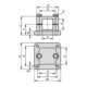 KIPP Aluminium buisverbinder met flens voor vierkante buizen A=25,3 staal