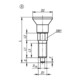 KIPP Arretierbolzen ECO GR.1 D1=M08 D=5 Form A Edelst. O.Rastnut O.Kontermutter