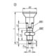 KIPP Arretierbolzen ECO GR.2 D1=M10 D=6 Form D Rastnut Kontermutter Stahl