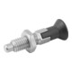 KIPP Arretierbolzen ECO GR.2 M12x1,5 Ø6 Form D mit Rastnut Kontermutter Edelstahl