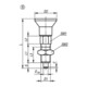 KIPP Arretierbolzen ECO GR.9 D1=M06X0,75 D=3 Form B O.Rastnut mit Kontermutter E.