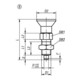KIPP Arretierbolzen GR.0 D1=M08X1 D=4 Form B O.Rastnut mit Kontermutter