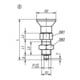 KIPP Arretierbolzen GR.0 D1=M08X1 D=4 Form B O.Rastnut mit Kontermutter