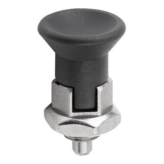 KIPP Arretierbolzen GR.0 D1=M08X1 D=4 Form D mit Rastnut Kontermutter kurze