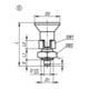 KIPP Arretierbolzen Gr.1 D1=M10X1 D=5 Form D mit Rastnut kurze Kontermutter
