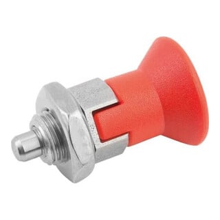 KIPP Arretierbolzen Gr.1 D1=M10X1 D=5 Form D mit Rastnut kurze Kontermutter