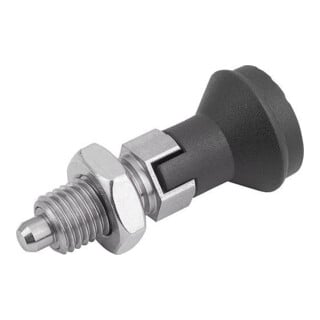 KIPP Arretierbolzen GR.1 M10 x 1 D=5 Form D mit Rastnut Edelstahl