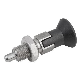 KIPP Arretierbolzen GR.2 M12x1,5 6mm Form D mit Rastnut Kontermutter