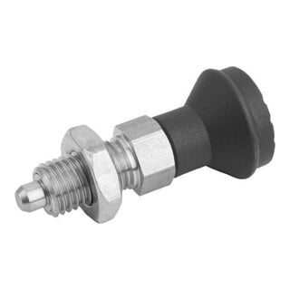 KIPP Arretierbolzen GR.3 D1=M16X1,5 D=8 Form B ohne Rastnut mit Kontermutter edelstahl