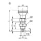 KIPP Arretierbolzen GR.4 D1=M20x1,5 D=10 Form B ohne Rastnut mit Kontermutter S.