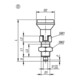 KIPP Arretierbolzen GR.4 D1=M20x1,5 D=10 Form D mit Rastnut Kontermutter edelstahl