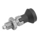 KIPP Arretierbolzen GR.4 D1=M20x1,5 D=10 Form D mit Rastnut Kontermutter edelstahl