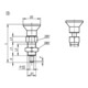 KIPP Arretierbolzen GR.5 D1=M24X2 D=16 Form B ohne Rastnut mit Kontermutter M.