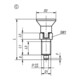 KIPP Arretierbolzen GR.5 D1=M24X2 D=16 Form C Rastnut Kontermutter