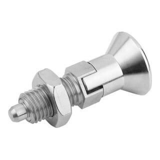 KIPP Arretierbolzen GR.5 D1=M24X2 D=16 Form D Rastnut Kontermutter