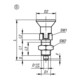 KIPP Arretierbolzen GR.5 D1=M24X2 D=16 Form D Rastnut Kontermutter